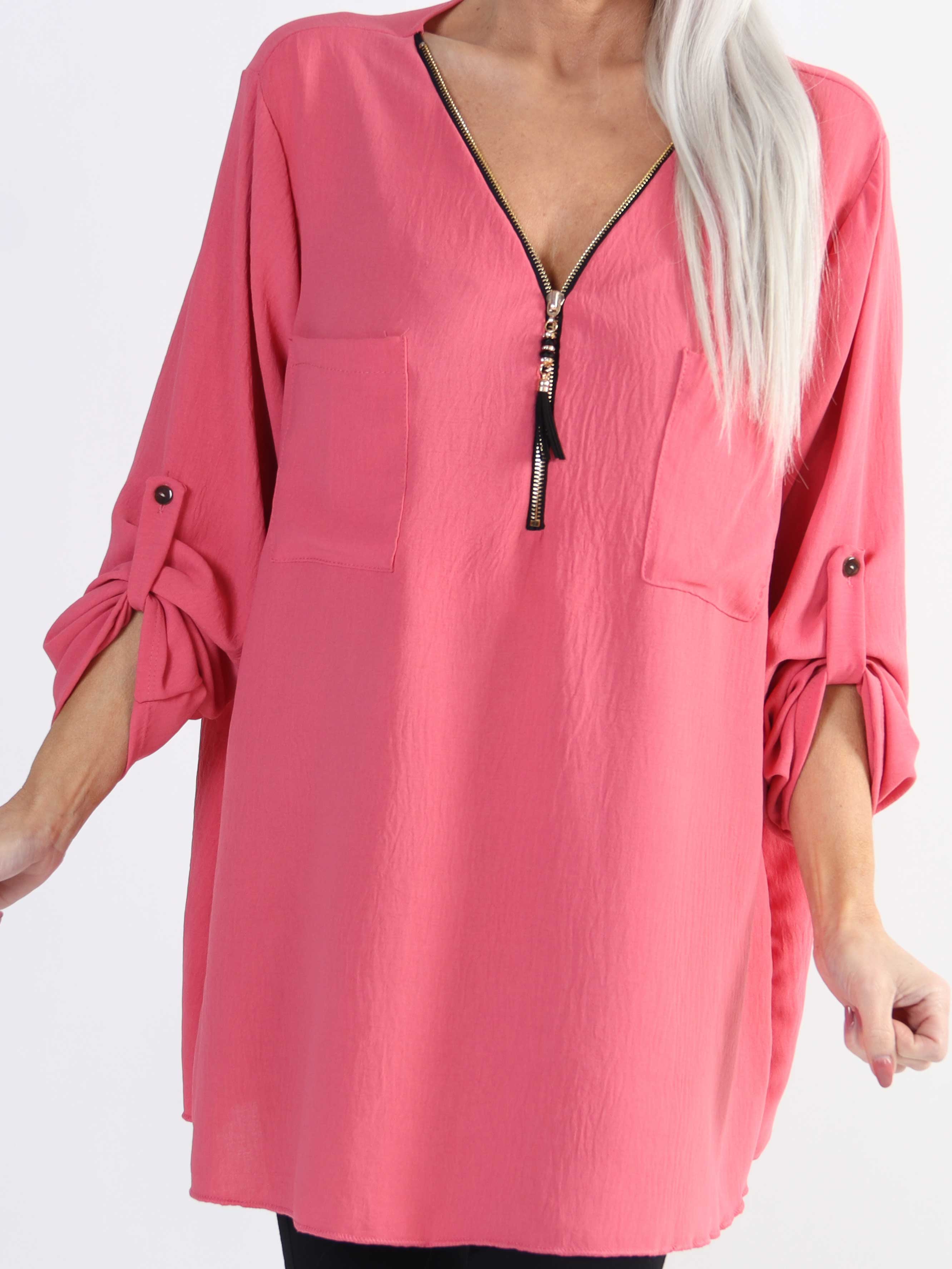 Claudia - Basic tunika med dragkedja i plus size